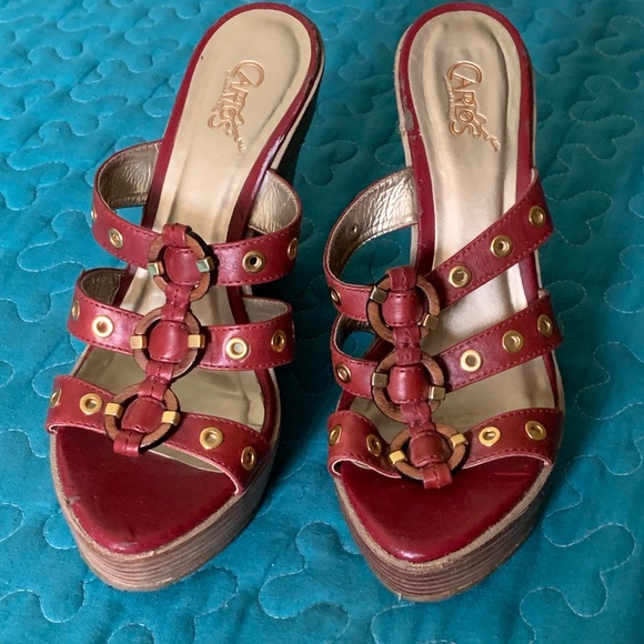 Carlos Santana - Cargo Leather Wedge Sandals - Picture 3 of 10